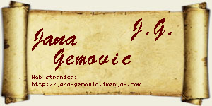 Jana Gemović vizit kartica